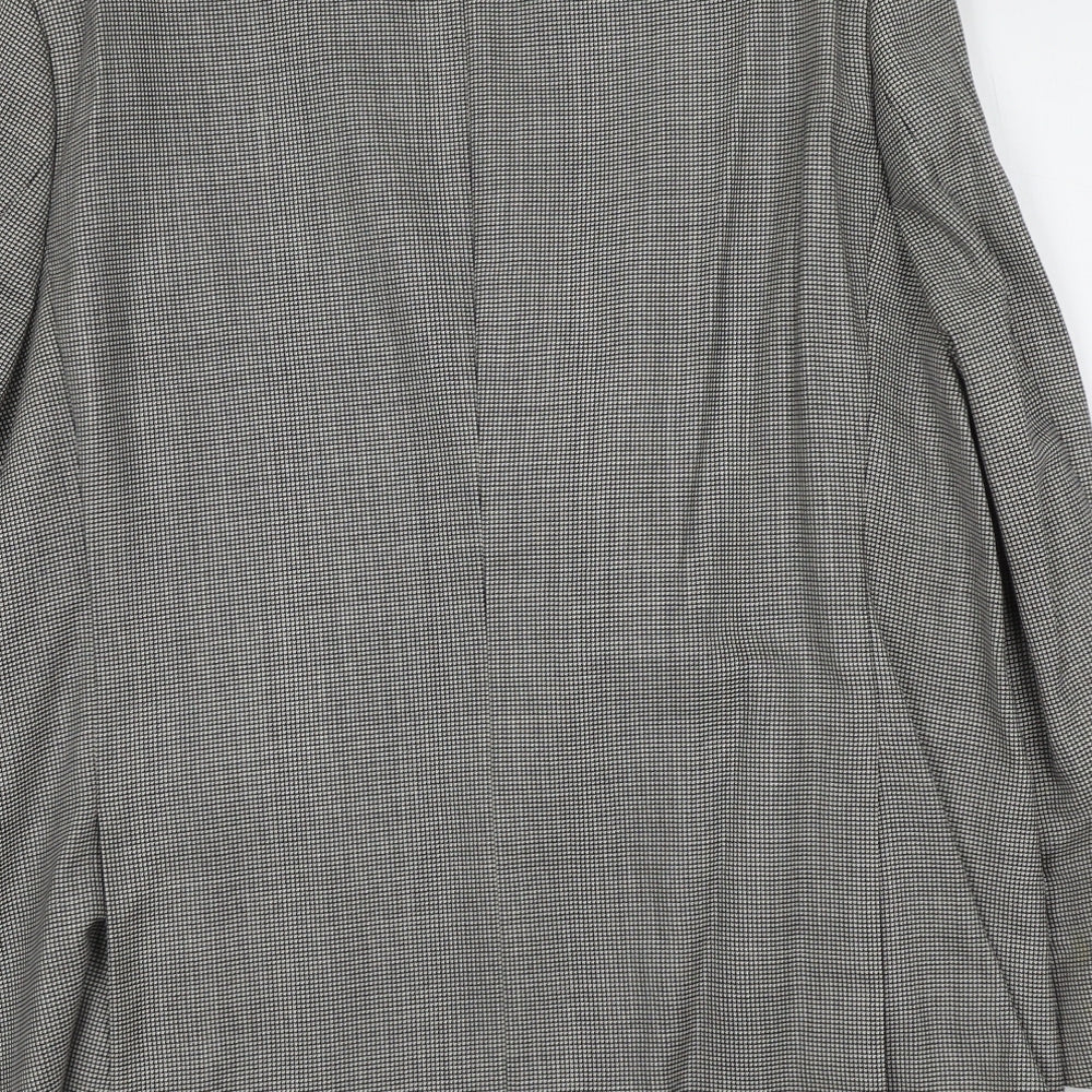 Atelier Torino Mens Grey Geometric Wool Jacket Suit Jacket Size L Regular