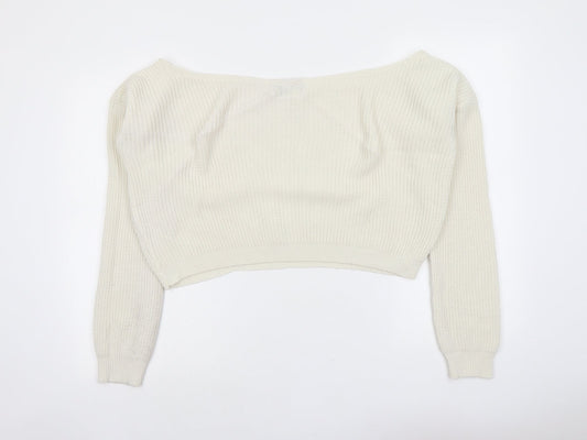 Womens UK Size 10 PRETTYLITTLETHING Ivory Pullover Jumper