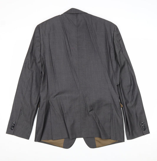 Mens UK Size 40 Woolmark Regular Grey Suit Jacket
