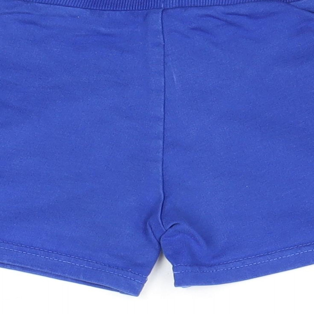 George Boys Blue 100% Cotton Cropped Trousers Size 18-24 Months Drawstring