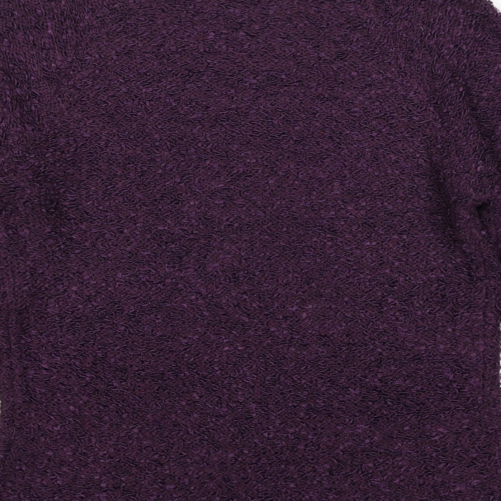 F&F Womens Purple Round Neck Polyester Pullover Jumper Size 12