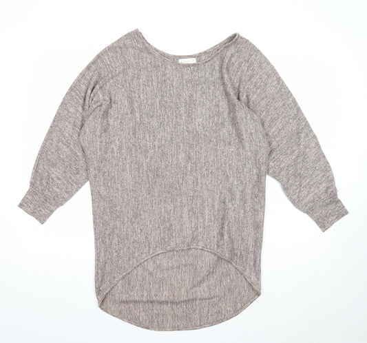 Womens UK Size 10 Apricot Grey Pullover Jumper