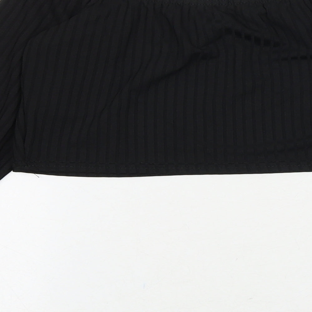 I SAW IT FIRST Womens Black Polyester Cropped Blouse Size S Off the Shoulder