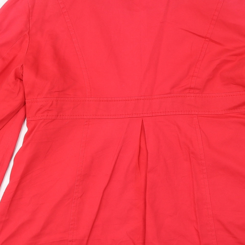 Brand and care label for George women’s red jacket, size UK 12, button