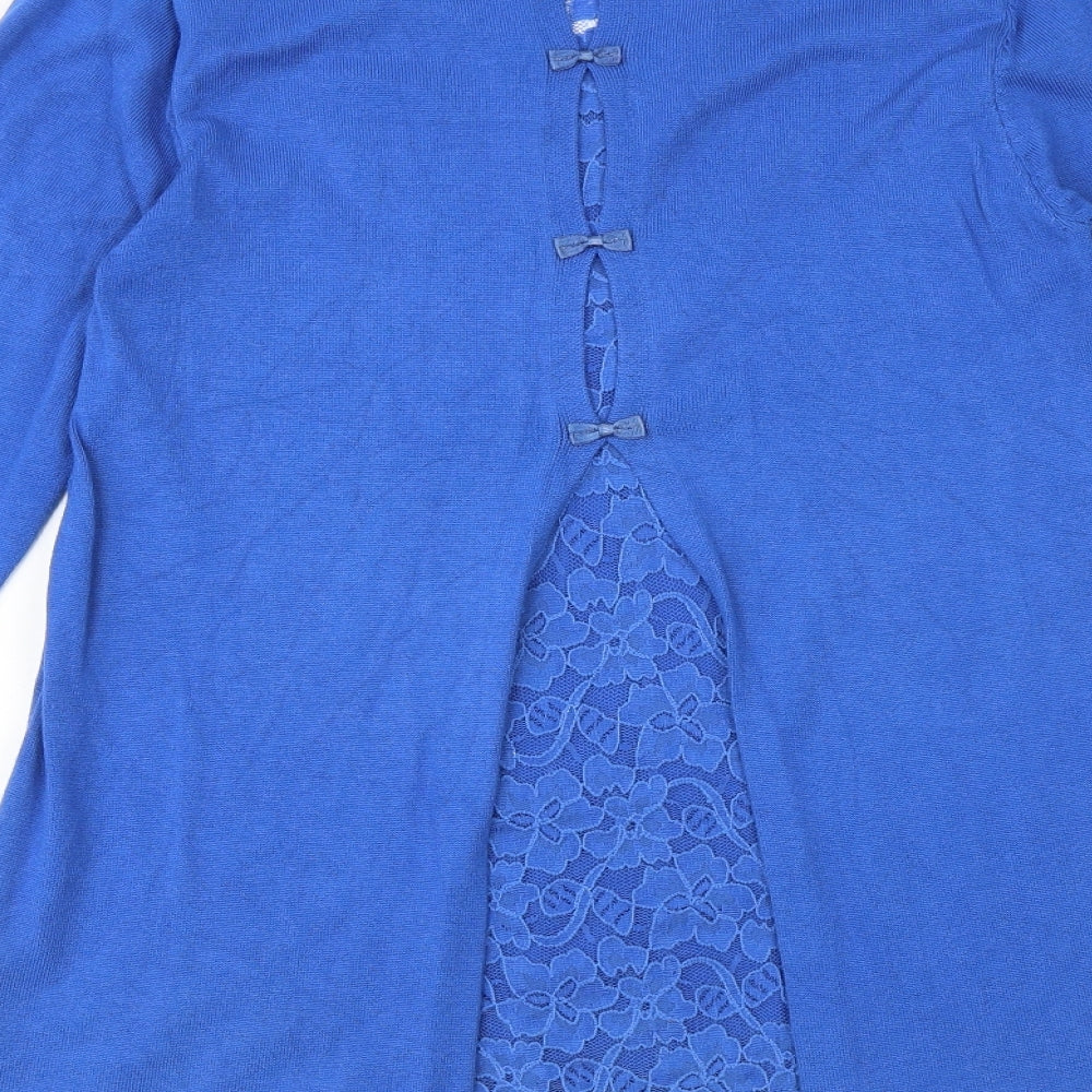 Womens UK Size S Marble Blue Pullover Jumper