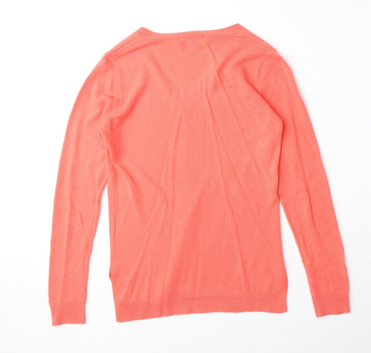 Primark Womens Pink V-Neck Acrylic Pullover Jumper Size 8