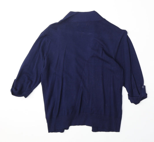 Arista Womens Blue V-Neck Viscose Cardigan Jumper Size S