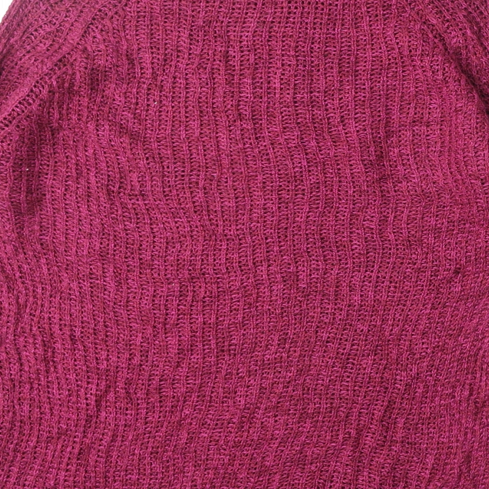 F&F Womens Purple Mock Neck Acrylic Pullover Jumper Size 8
