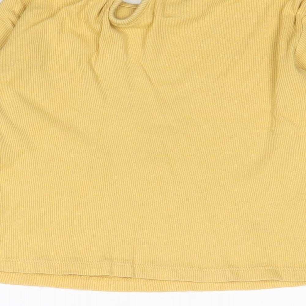 George Girls Yellow 100% Cotton Basic Blouse Size 12-18 Months Round Neck Button