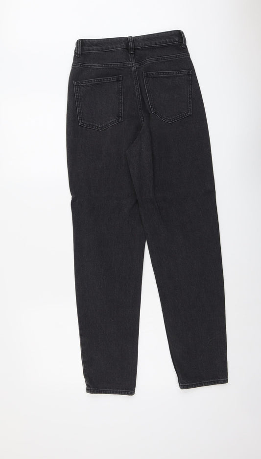 ASOS Womens Grey Cotton Straight Jeans Size 25 in L30 in Regular Button