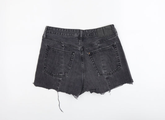 H&M Womens Grey Cotton Cut-Off Shorts Size 28 in L3 in Regular Button