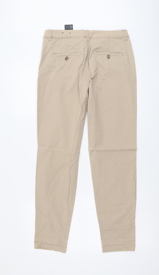 Womens UK Size 8 H&M Regular Fit Chino Beige Trousers