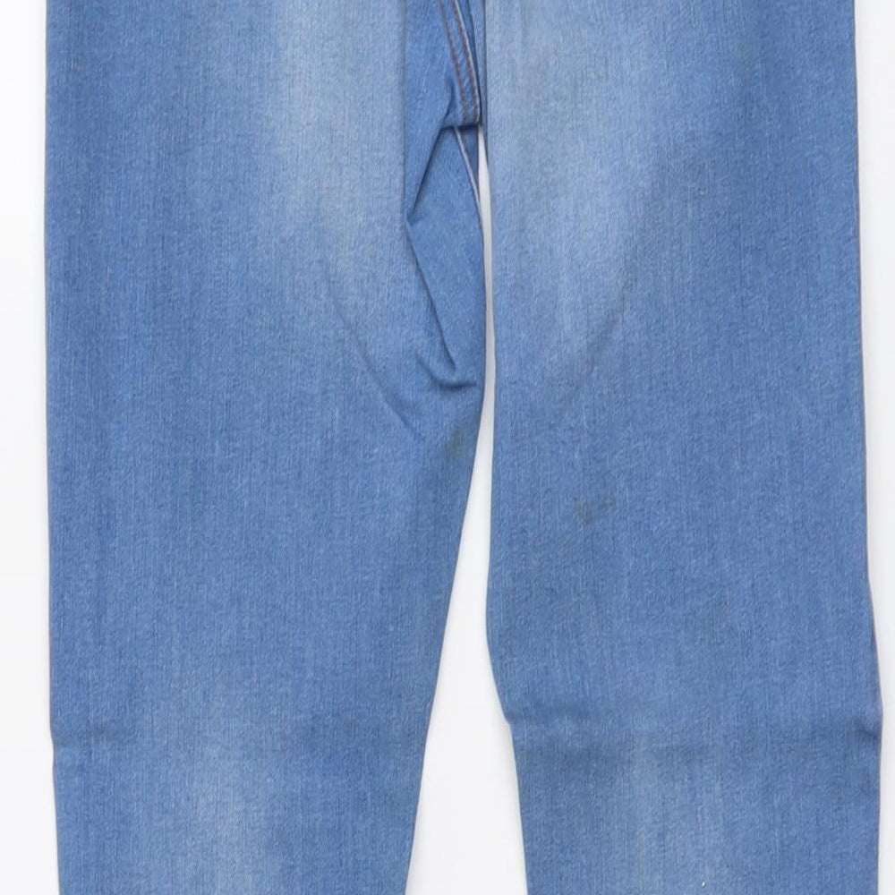 Denim & Co. Womens Blue Cotton Skinny Jeans Size 8 L25 in Regular Button