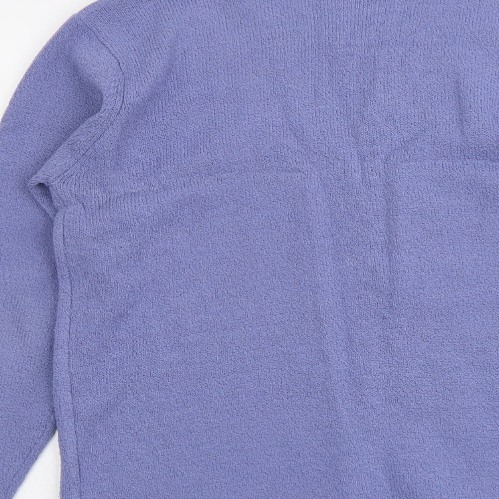 Alibi Womens Purple Round Neck Acrylic Cardigan Jumper Size 14