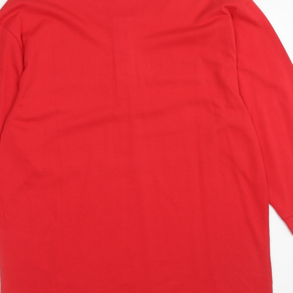 Cardiff City Mens Red Cotton T-Shirt Size L Round Neck