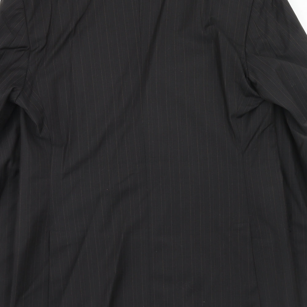 Capital Mens Black Striped Polyester Jacket Suit Jacket Size 38 Regular