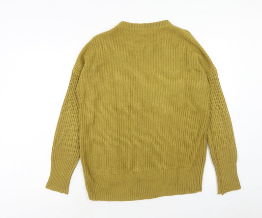 Atmosphere Womens Yellow Round Neck Acrylic Pullover Jumper Size 8