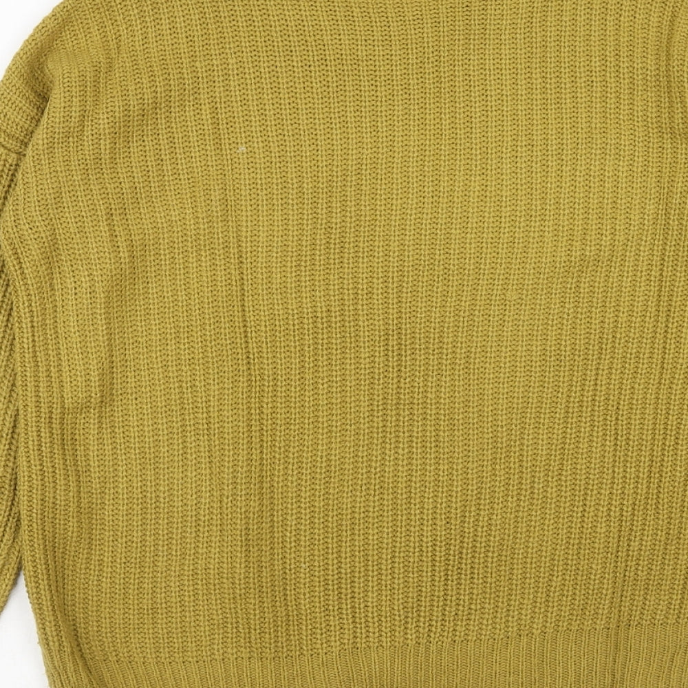Atmosphere Womens Yellow Round Neck Acrylic Pullover Jumper Size 8