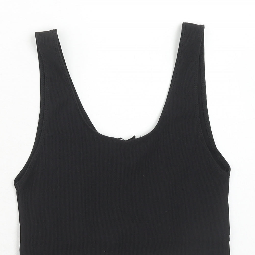 Womens UK Size S Stradivarius Black Cropped Tank