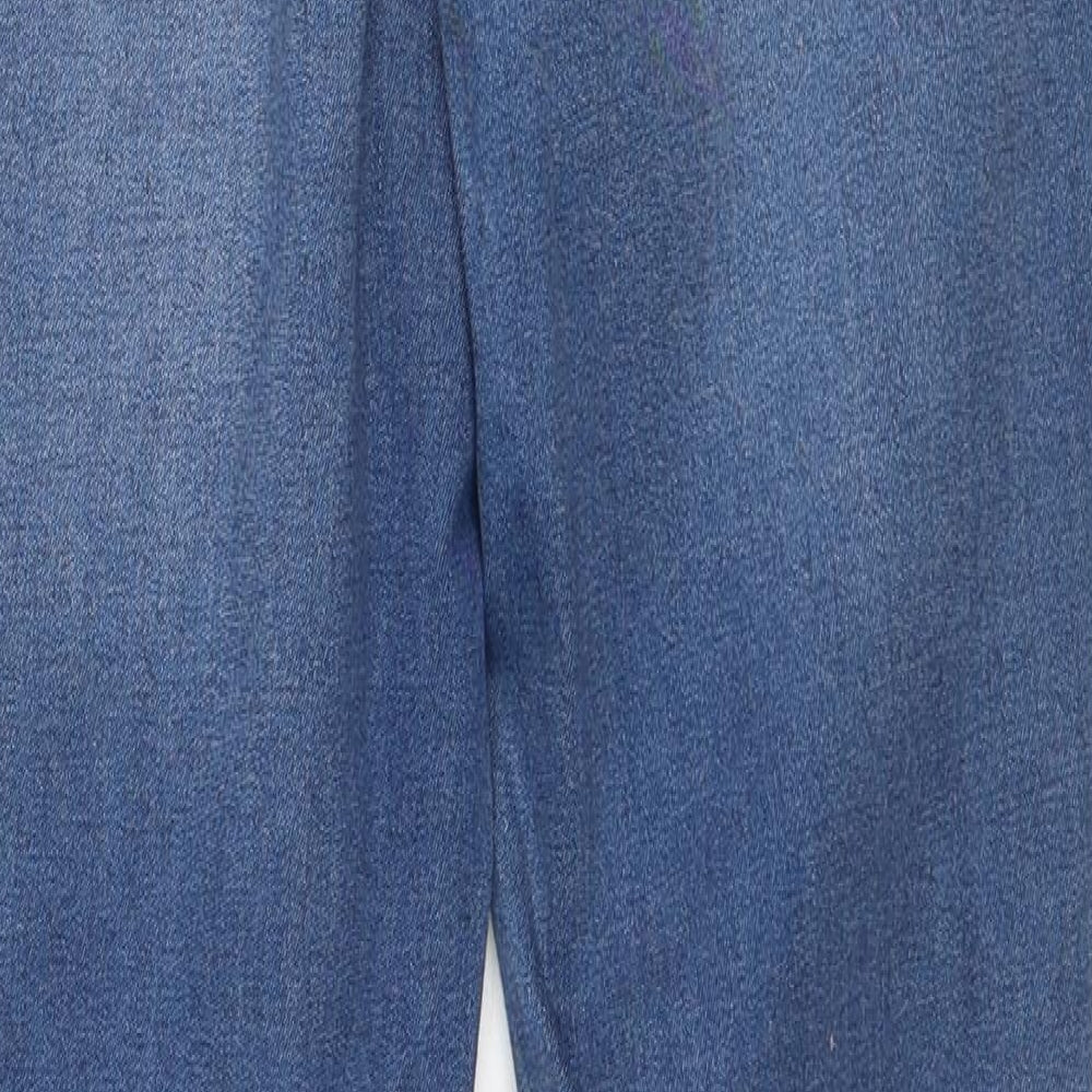 Denim & Co. Womens Blue Cotton Straight Jeans Size 10 Regular Zip