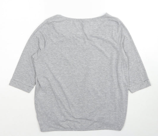 Womens UK Size S VERO MODA Grey Basic T-Shirt