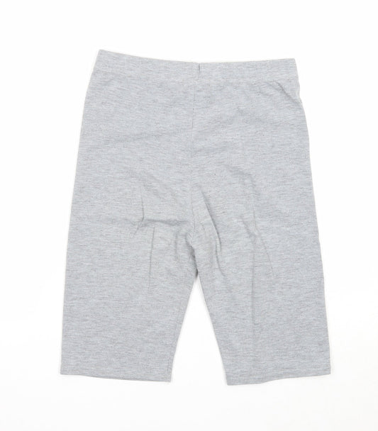 PRETTYLITTLETHING Womens Grey Viscose Biker Shorts Size 8 Regular Pull On