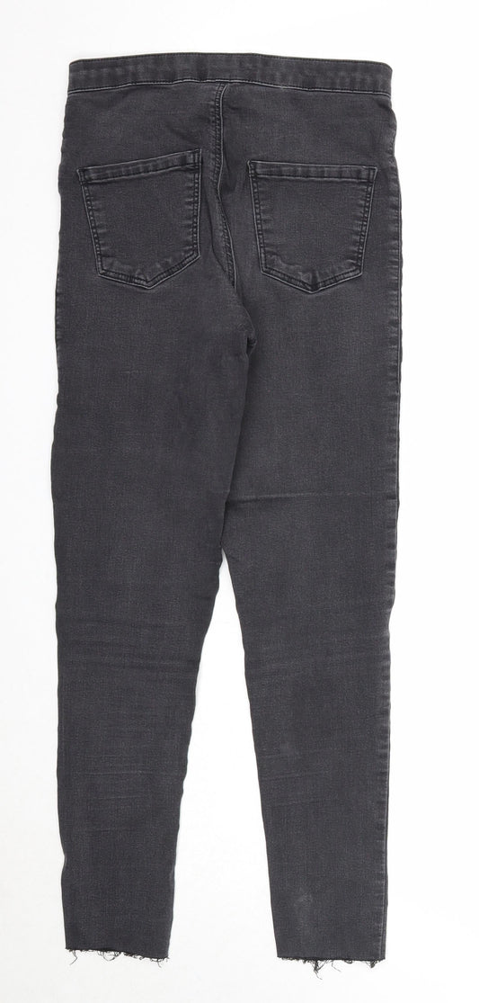 Topshop Womens Black Cotton Skinny Jeans Size 28 in L30 in Regular Zip