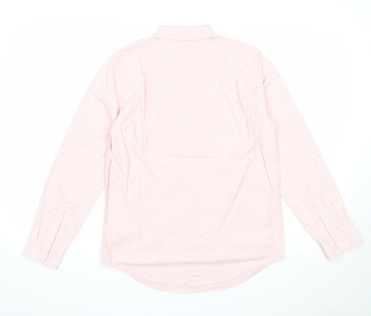 Mens UK Size 14 Place Pink Button-Up Long Sleeve Casual Shirt