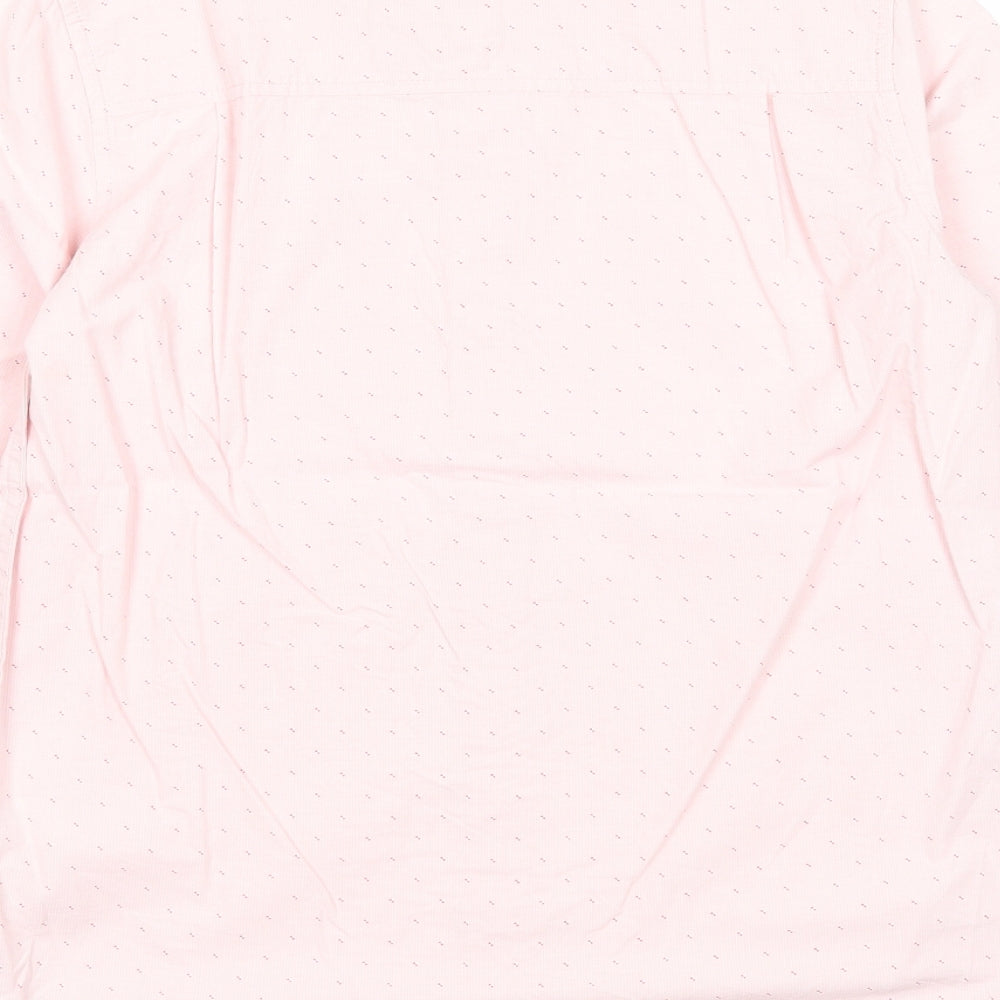 Mens UK Size 14 Place Pink Button-Up Long Sleeve Casual Shirt