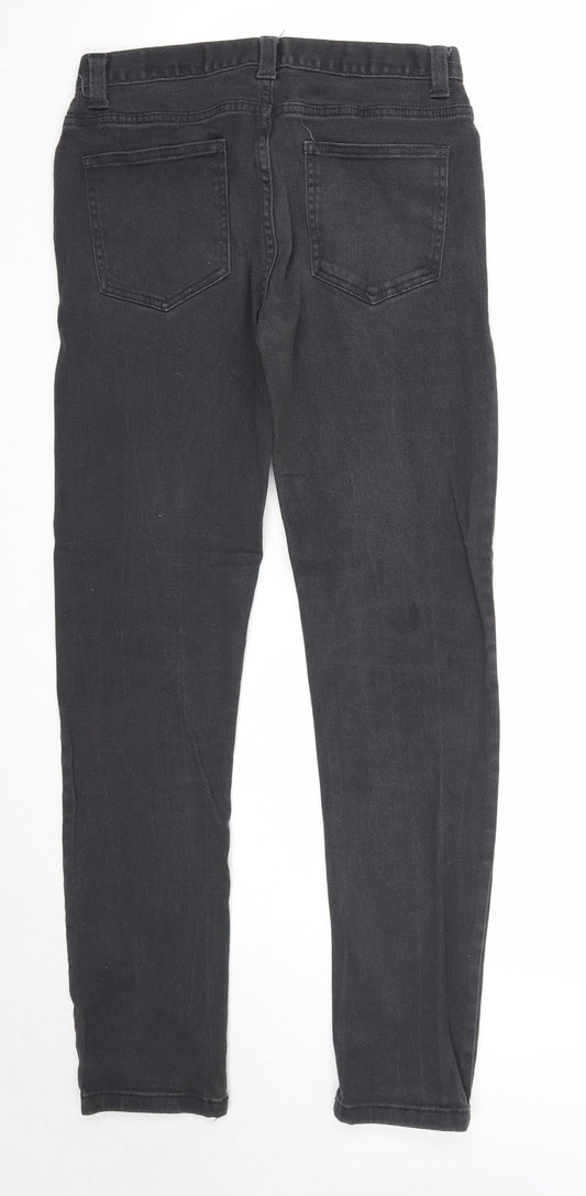 Denim & Co. Mens Black Cotton Straight Jeans Size 28 in L32 in Regular Zip