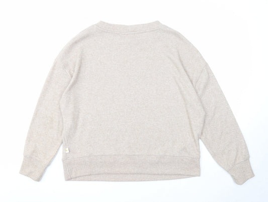 George Womens Beige Round Neck Polyester Pullover Jumper Size 12