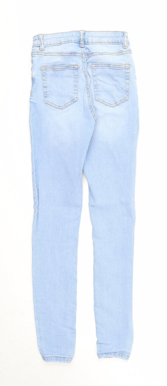 Denim & Co. Womens Blue Cotton Skinny Jeans Size 6 Regular Zip - Waist Size 21 inches