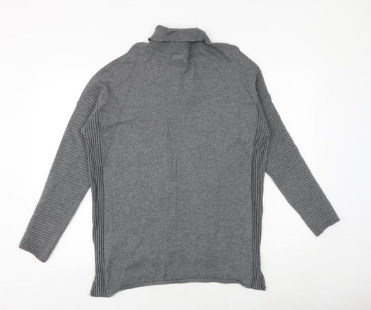 Primark Womens Grey Roll Neck Cotton Pullover Jumper Size 12