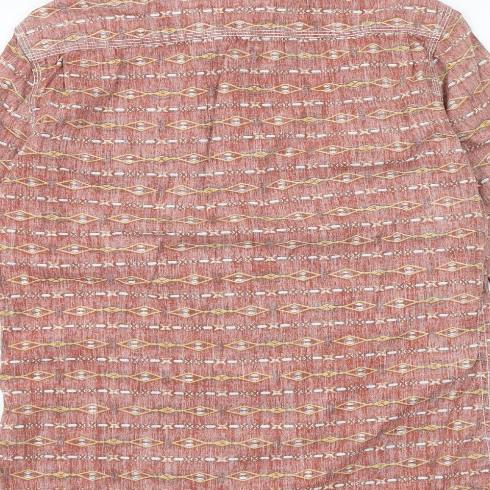 Mens UK Size S Debenhams Orange Button-Up Long Sleeve Casual Shirt