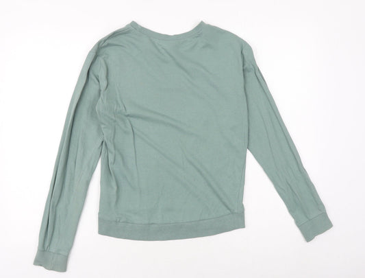 H&M Womens Green 100% Cotton Pullover Sweatshirt Size S Pullover