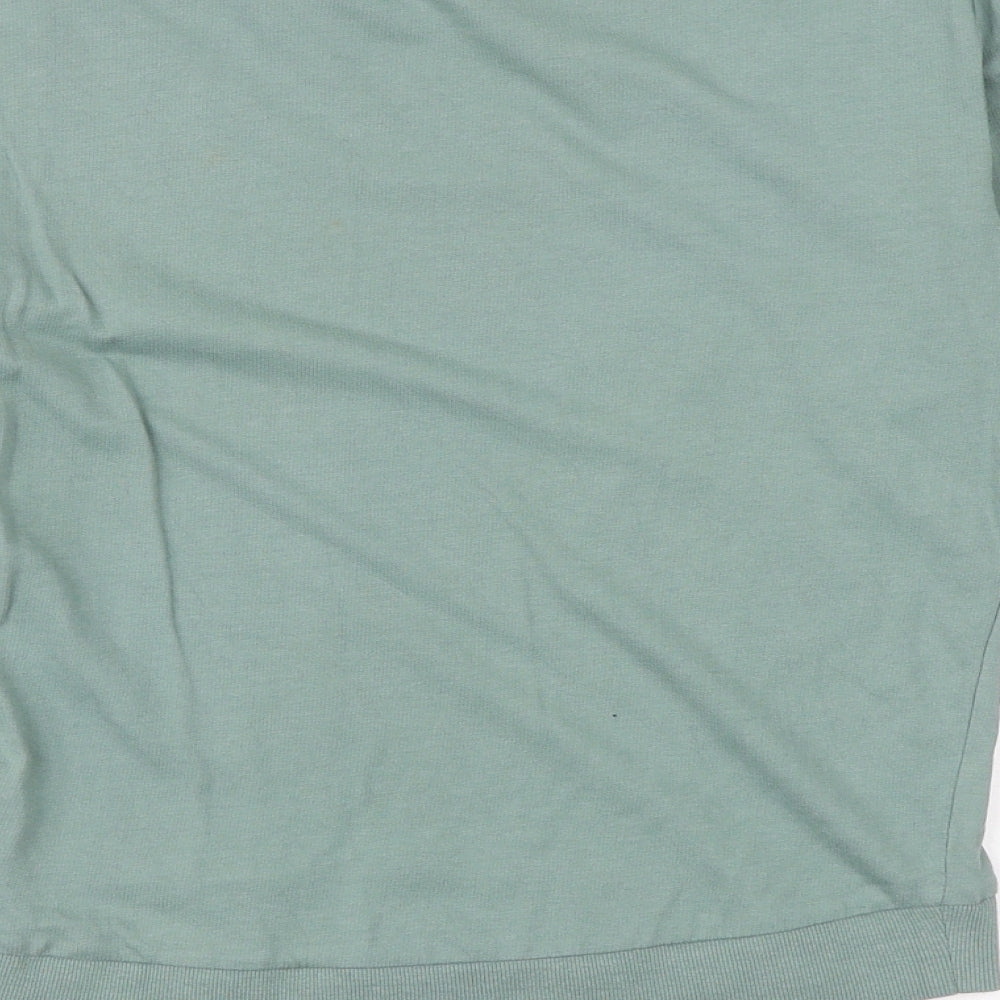 H&M Womens Green 100% Cotton Pullover Sweatshirt Size S Pullover