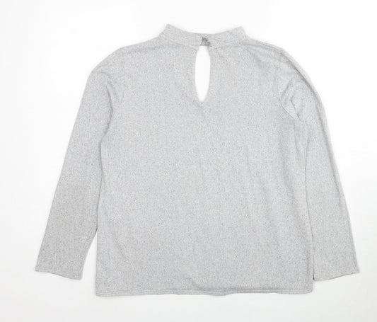 F&F Womens Grey V-Neck Polyester Pullover Jumper Size 14