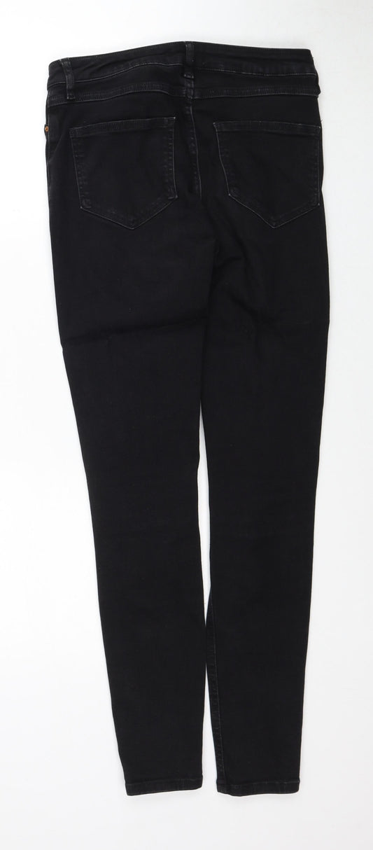 Denim & Co. Womens Black Cotton Skinny Jeans Size 12 Regular Zip