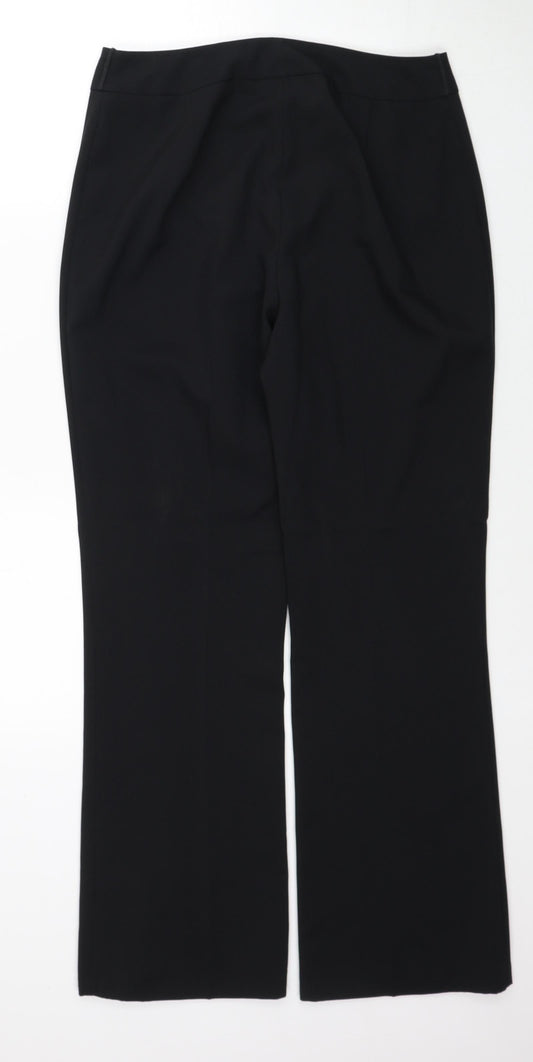 Womens UK Size 10 BHS Regular Fit Black Trousers