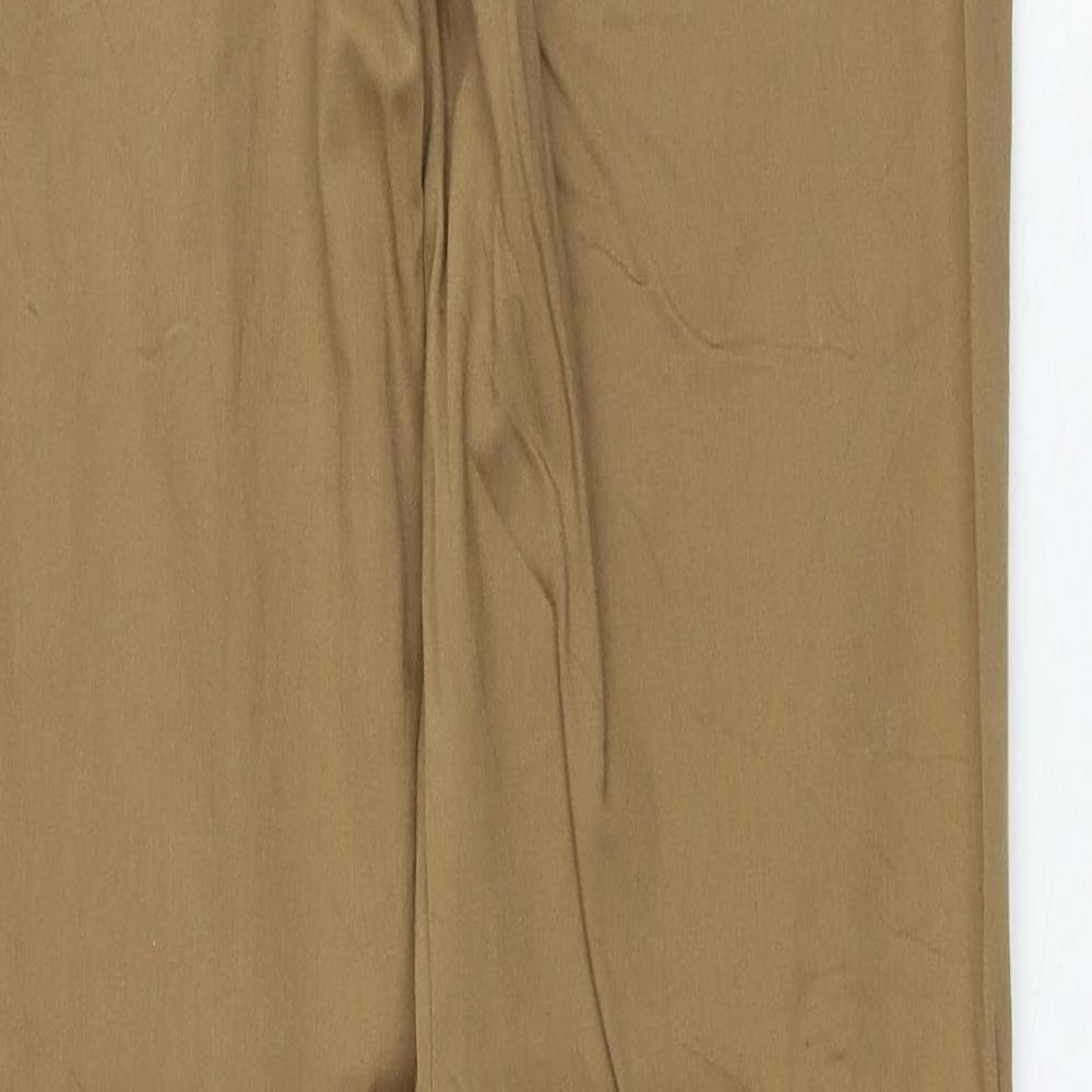 Review Womens Brown Cotton Trousers Size 12 Regular Zip