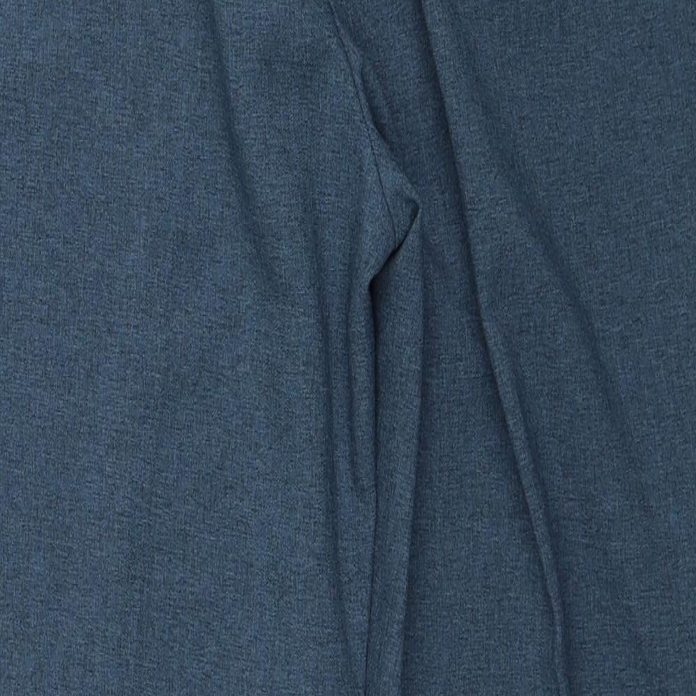 Classic Womens Blue Polyester Trousers Size 12 Regular