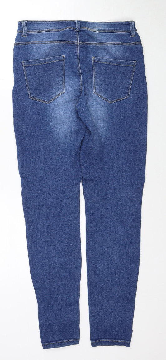 Denim & Co. Womens Blue Cotton Skinny Jeans Size 10 Regular Zip