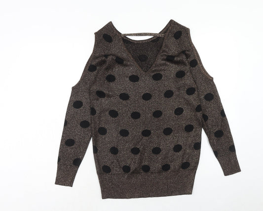 Womens UK Size 10 Papaya Brown Pullover Jumper