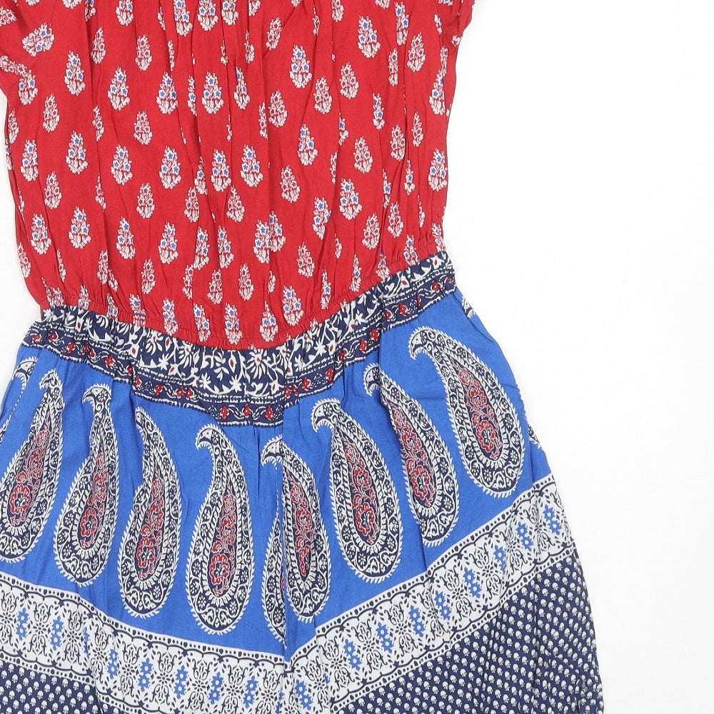 Dorothy Perkins Womens Multicoloured Paisley Viscose Playsuit One-Piece Size S Pullover