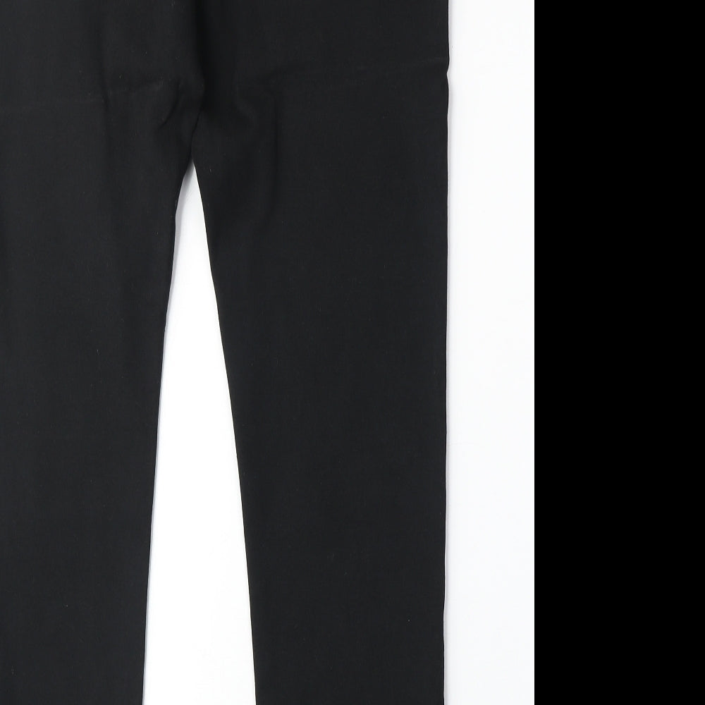 Zara Womens Black Cotton Straight Jeans Size 32 in Regular Zip