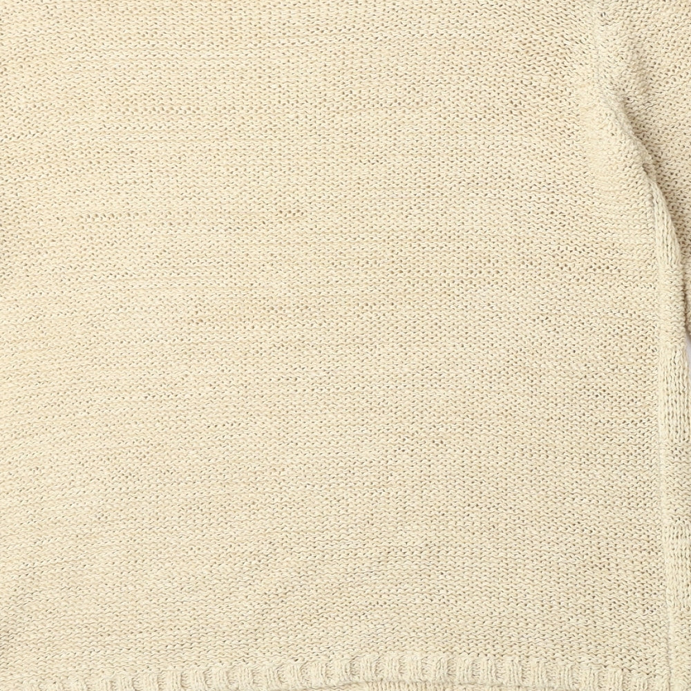 City Trends Womens Beige Round Neck Acrylic Pullover Jumper Size M