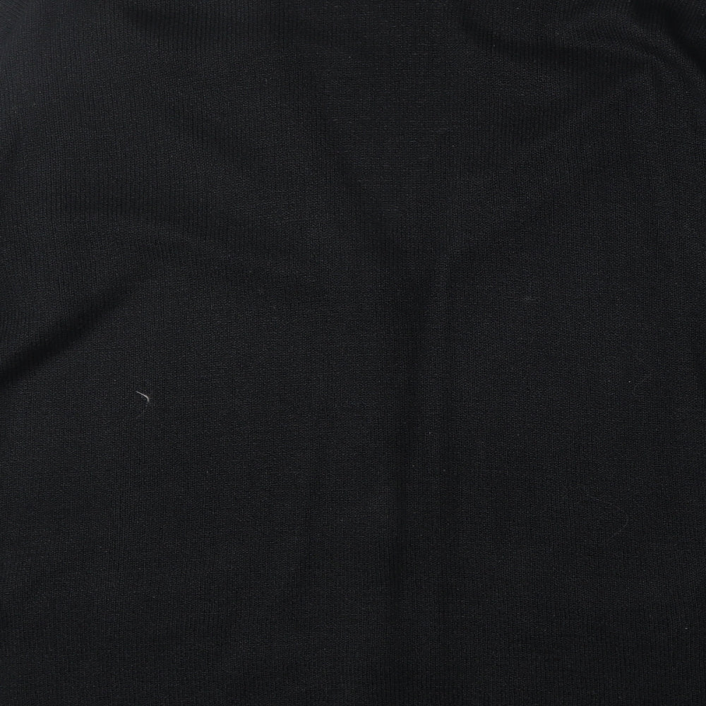 Simple Twinkle Womens Black V-Neck Acrylic Cardigan Jumper Size S