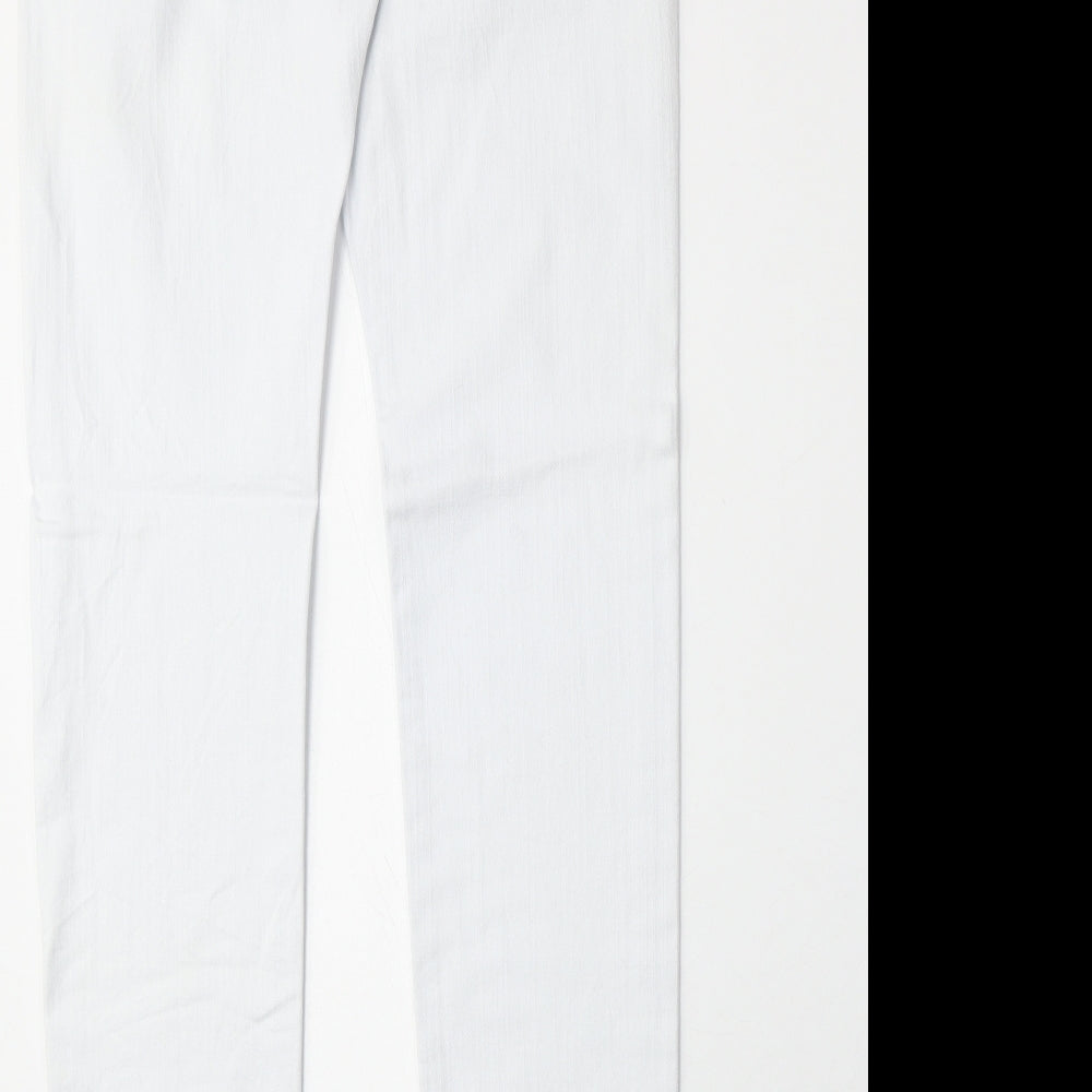House of Denim Womens White Cotton Straight Jeans Size 10 Regular Zip