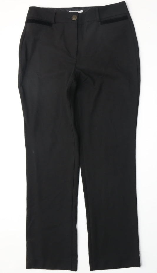 Womens UK Size 10 Marks and Spencer Regular Fit Black Trousers