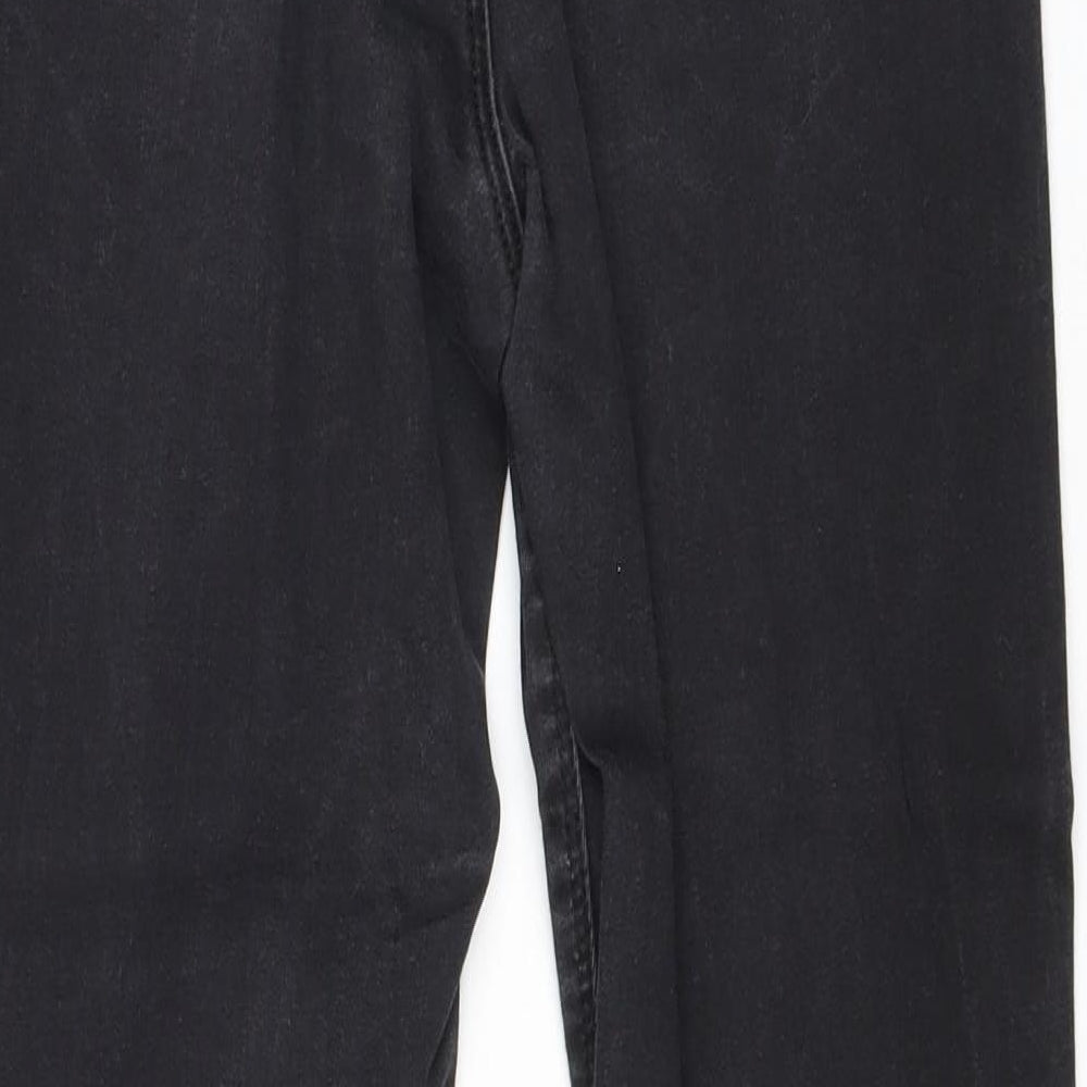 ASOS Womens Black Cotton Straight Jeans Size 30 in Regular Zip